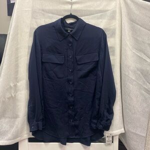Alfani Core Blouse, Navy
